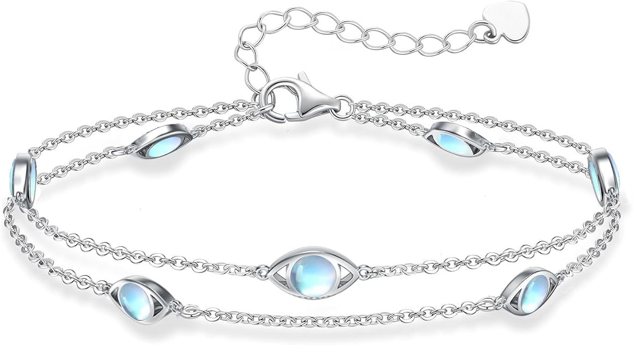 925 Sterling Silver Ankle Bracelet Evil Eye/Dolphin/Sea Turtle/Infinity/Wave Seashell/Hamsa Ankle Bracelet Adjustable Summer Beach Ocean Jewelry for Women