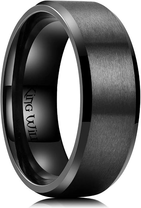 King Will Titanium Wedding Band for Men Women- 3-10mm Width Black/Sliver/Gold High Purity Titanium Promise Wedding Ring Comfort Fit for Daily Wear Size 6-14