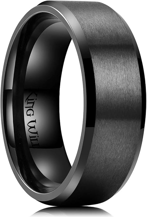 King Will Titanium Wedding Band for Men Women- 3-10mm Width Black/Sliver/Gold High Purity Titanium Promise Wedding Ring Comfort Fit for Daily Wear Size 6-14