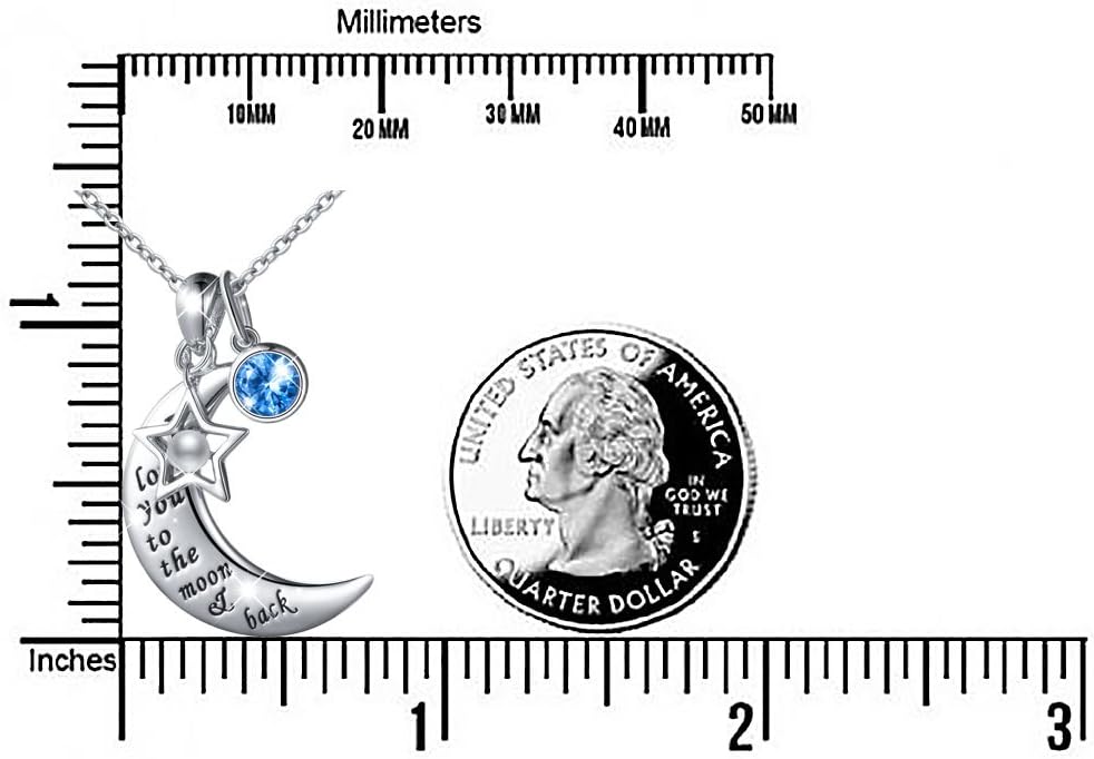 S925 Sterling Silver Cat Panda Bear Moon Pendant Necklace I love You To The Moon and Back Jewelry Gift