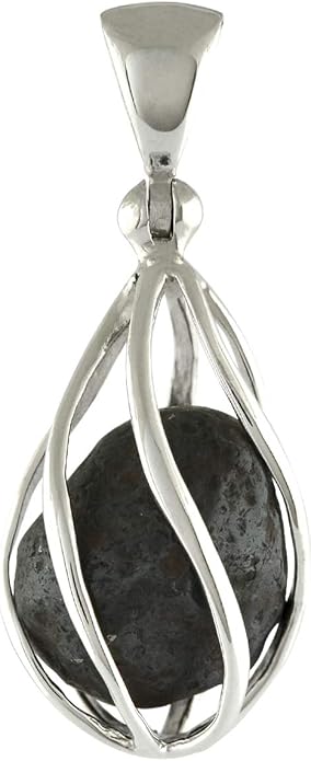Starborn Gemstone teardrop Style Cage Pendant Sterling Silver