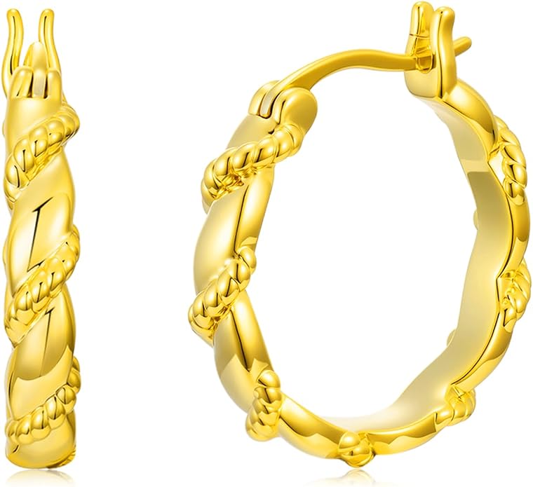 Gold Dainty Hoop Earrings for Women Hypoallergenic Lightweight 14K Gold Huggie Earrings Jewelry Valentines Day Gifts for Wife Girlfriend Her