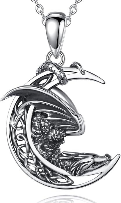 Vito 925 Sterling Silver Viking Necklace for Women Men, Viking Dragon/Wolf/Horse/Tree of Life Pendant Norse Amulet Nordic Jewelry for Men