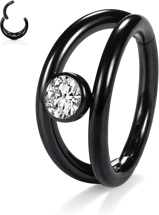 316L Surgical Steel Septum Clicker Ring Nose Ring Hoop Sleeper Hoop Earring Helix Rook Conch Cartilage Daith Tragus Earrings Lobe Nose Piercing Jewelry for Women