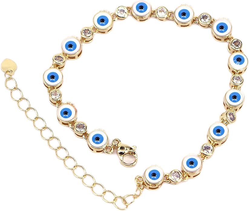 Gold Bracelets for Women Evil Eye Dainty Bracelet Adjustable Turkish Blue Pink Red Evil Eye Protection Bracelet Jewelry