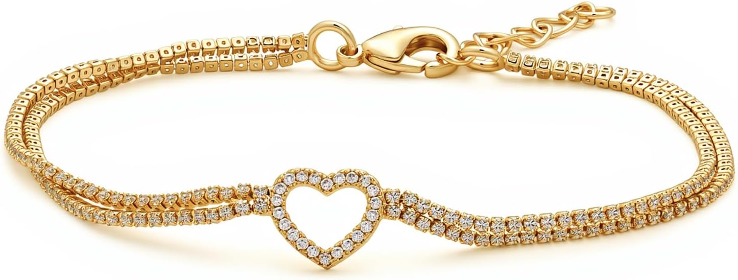 Charm Bracelet for Women Gold Trendy Non Tarnish Sideways 14K Gold Plated Simple Dainty Chain Jewelry Gift