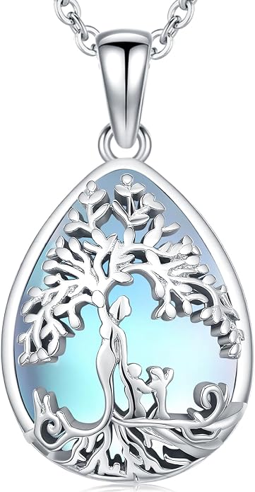 Tree of Life Necklace Family Teardrop/Heart Pendant Mother Jewelry Gifts for Women Grandma Wife Mom