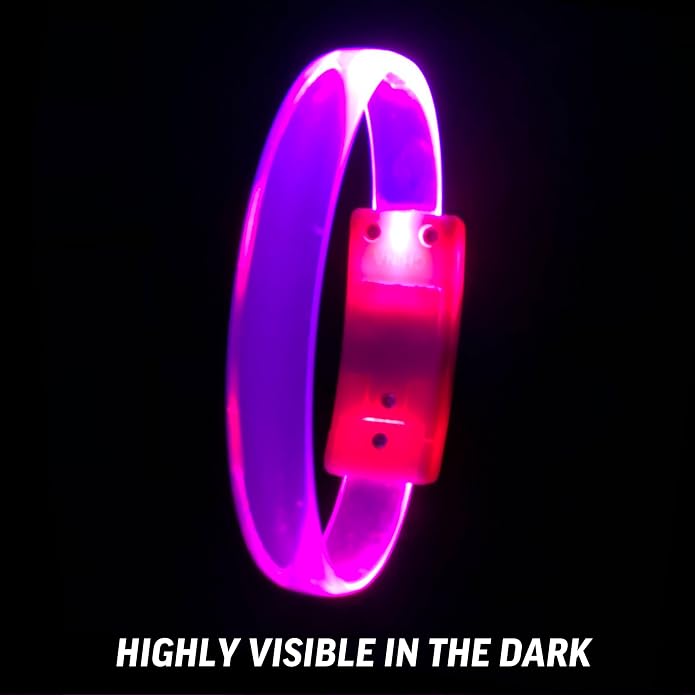 12 Magic Band Pack | Glow in The Dark | Flashing Light up for Concerts | Running Lights for Runners | Glow in The Dark Bracelets | Led Bracelet