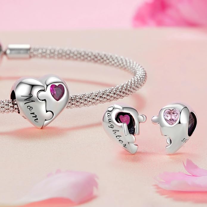 NINGAN 925 Sterling Silver Charm Golden Love Charm Buckle Safety Chain Travel Bead Firefly Dragonfly Pendant, Suitable for Women Bracelet and Necklace as Gift from Mom and Friends
