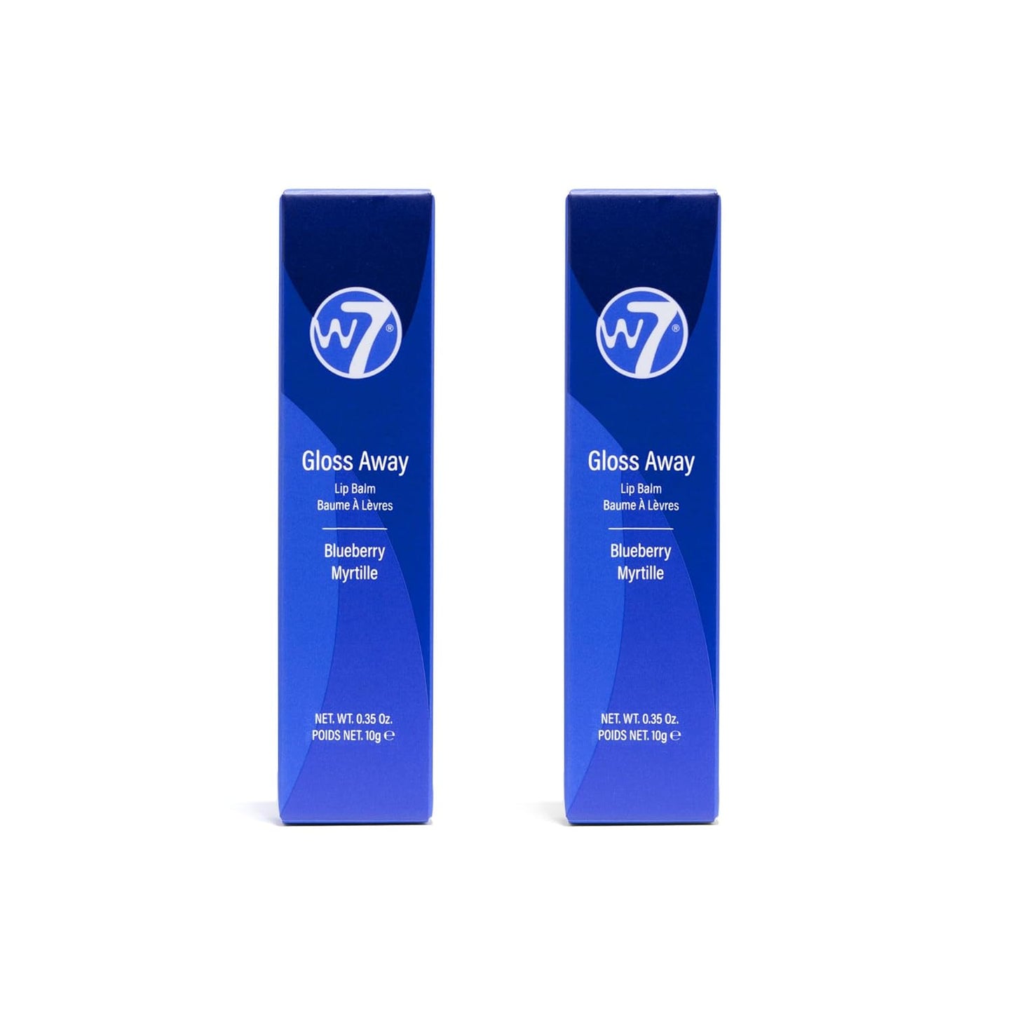 W7 Gloss Away Lip Balm - 2 Piece Set - Nourishing Lip Balm Formula With Shea Butter - Blueberry