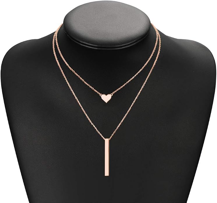 MeMoShe Custom Name Necklace Personalized 3D Engraved Bar 18K Gold Plated Customized Name Jewelry with Adjustable Chain Charm Birthday Gifts for Women Men