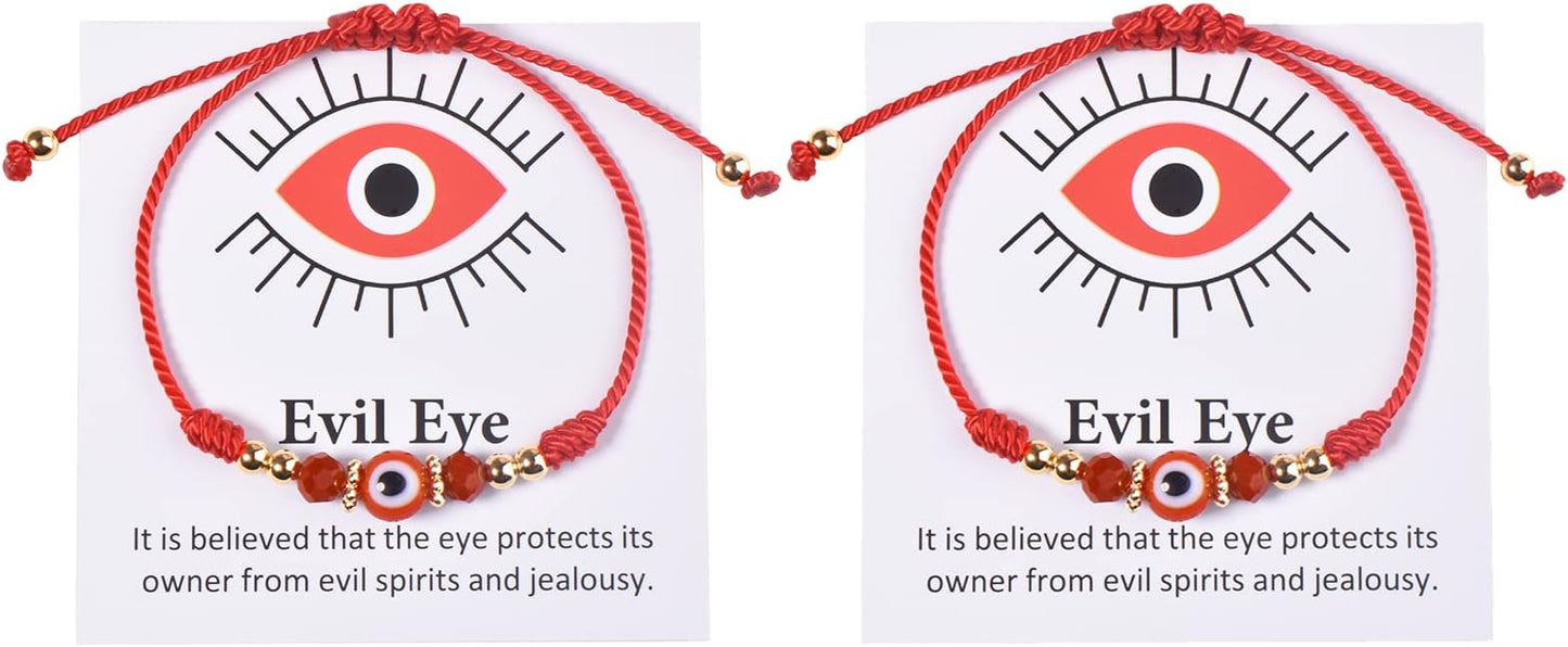 Evil Eye Bracelet For Women Teen Girls Amulet Pink Protection Bracelet Good Luck Adjustable String Bracelet Anklet