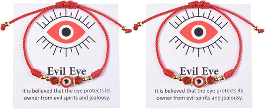 Evil Eye Bracelet For Women Teen Girls Amulet Pink Protection Bracelet Good Luck Adjustable String Bracelet Anklet