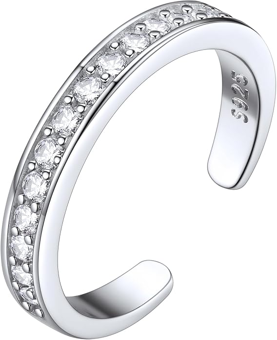 ChicSilver Toe Rings for Women 925 Sterling Silver Toe Ring Hypoallergenic Adjustable Open Rings for Women Summer Jewelry