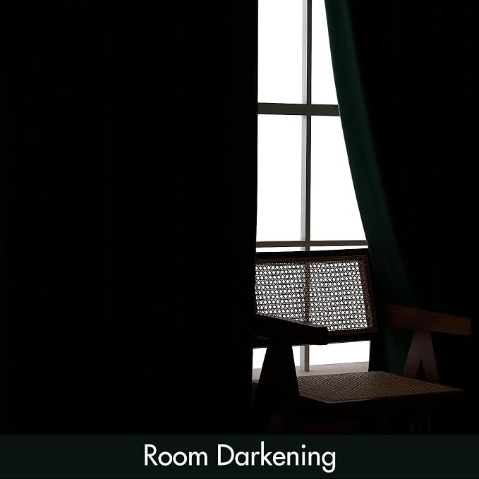 MIULEE Emerald Green Blackout Velvet Curtains Drapes 84 Inch Long 52"x84" | Luxurious Bedroom Living Room Decor, Room Darkening, Thermal Insulated, Rod Pocket Design, Super Soft Fabric