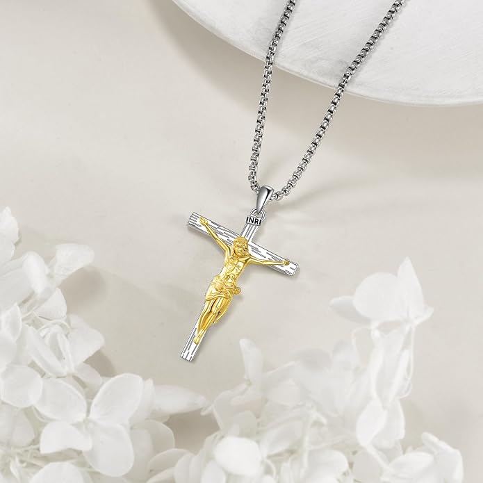 Cross Necklace 925 Sterling Silver Cross Faith Pendant Christian Jewelry Gifts for Women Men