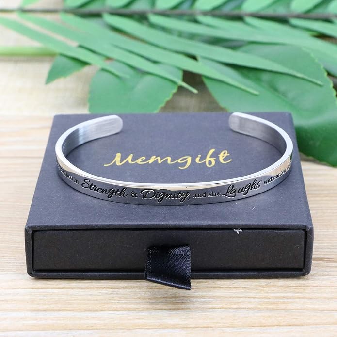 Memgift 𝐂𝐡𝐫𝐢𝐬𝐭𝐢𝐚𝐧 𝐁𝐫𝐚𝐜𝐞𝐥𝐞𝐭𝐬 for 𝐖𝐨𝐦𝐞𝐧 Inspirational Gifts Bible Verse Religious Faith Jewelry Cuff Bracelet Mothers Day Christmas Birthday Jewelry for Her Mother Daughter