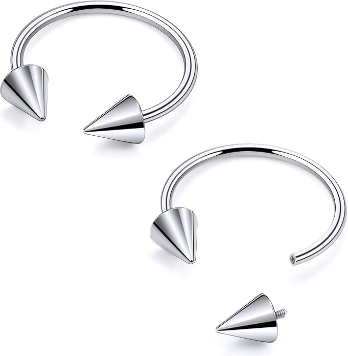 20G 18G 16G 14G 12G 8G 6G 4G 2G ASTM F136 Titanium Internal Thread Horseshoe Septum Ring Jewelry Circular Barbell Helix Snug Tragus Rook Daith Cartilage Earring Lip Ring Piercing Jewelry