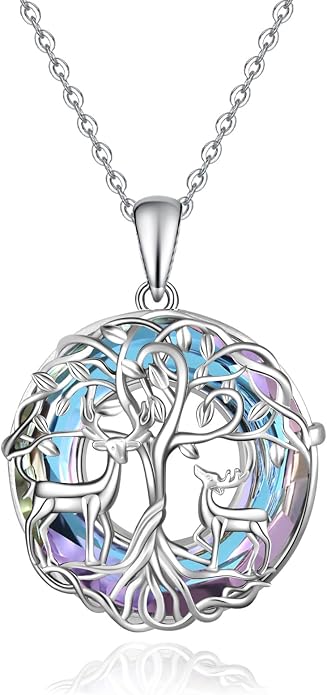Tree of Life Thor Hammer Pendant Necklace for Women Sterling Silver S925 Jewelry for Women US1
