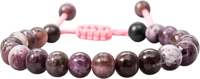 Amazing Gemstone Eudialyte Bracelet, Gifts for Men & Women - Protection Healing Crystal Bracelet - 8mm Gemstone Beaded Adjustable Bracelet, Pulseras para Hombres Mujer Stocking Stuffers