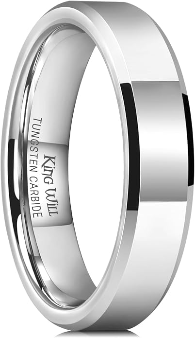 King Will BASIC Men Women 4mm/5mm/6mm/7mm/8mm Titanium Rings Polished Wedding Band Engagement Anniversary Band Comfort Fit