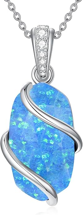 HPQQ Necklace for Women 925 Sterling Silver Dainty Gemstone Pendant Fine Jewelry Birthday Mothers Day Gifts for Mom Wife Her