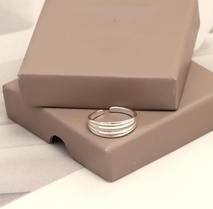 Charmsy 925 Sterling Silver Toe Rings for Women | Minimalist Open Adjustable Toe-Rings Band | Women's Cuff Toe Ring Summer Beach Foot Jewelry