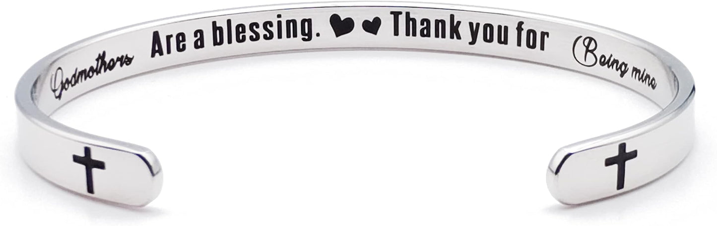 Dczosily Inspirational Bracelets for Women Stainless Steel Cuff Bracelet Engraved Jewelry Motivational Bangles Personalized Gifts for Best Friend/Mom
