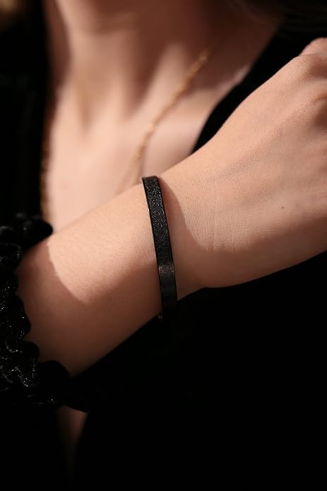 Qitian Islamic Jewelry Gifts for Women Allah Gold Bangles Bracelets Ayatul Kursi Arabic Cuff Bracelet for Women Men Islam Eid Ramadan New Year Gifts