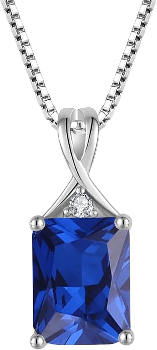 Fahonie 925 Sterling Silver Birthstone Necklace Jewelry Gift for Women Sister Wife Girlfriend Her