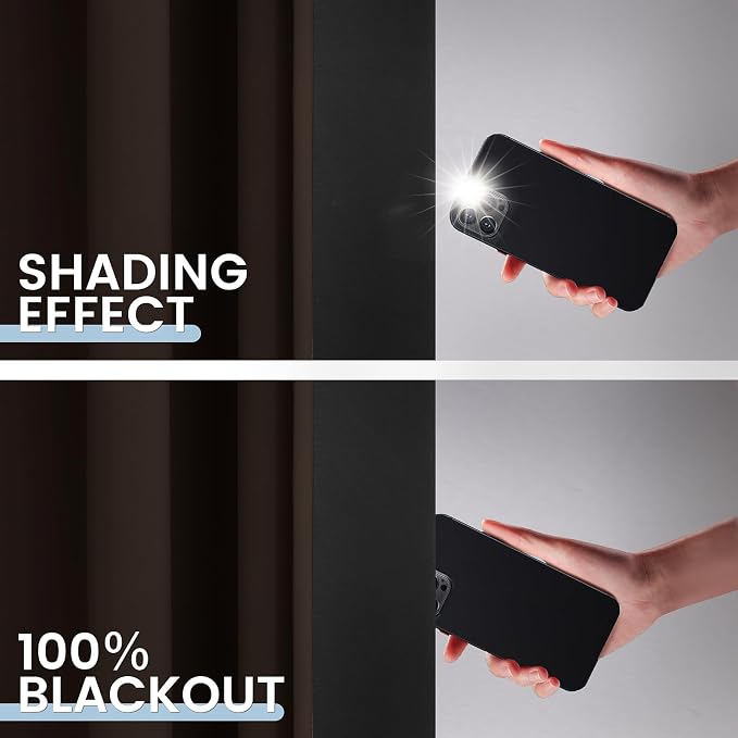 SimpleHome Chocolate Brown 100% Blackout Curtains Room Dark Living Room 63L | Curtains for Bedroom,Thermal Insulated Grommet Window Drapes,Curtains for Living Room with Black Back,52 x 63 Inch,2 Panels