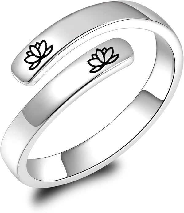 BEILIN 925 Sterling Silver Inspirational Jewelry Rings Adjustable Ring Personality Encouragement Gift for Teens Women