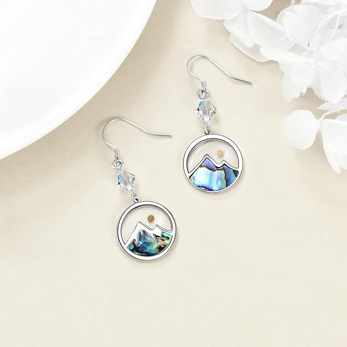AOBOCO Mustard Seed Earrings for Women Sterling Silver Mountain Cross Earrings Dangle Christian Religion Jewelry Mothers Day Birthday for Mom Wife Friends