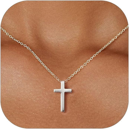 ChicSilver 925 Sterling Silver Cross/Heart/Butterfly/Star/Moon Necklace for Women, Hypoallergenic Dainty Small Silver Pendant Necklaces (with Gift Box)