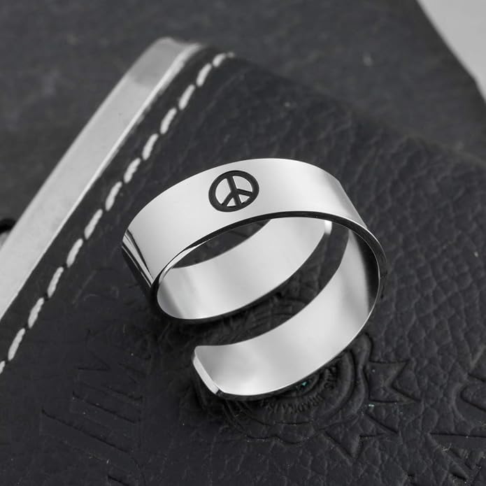 Inspirational Motivational Adjustable Ring Personalized Stainless Steel Spiral Wrap Twist Rings Encouragement Statement Graduation Jewelry Birthday Gifts for Women Teengirls.