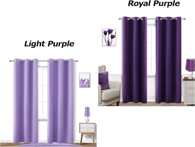 KOUFALL Lilac Purple Curtains 84 Inch Length for Girls Bedroom,2 Panels Set Room Darkening Blackout Kids Curtains for Toddler Princess,Violet Lavender
