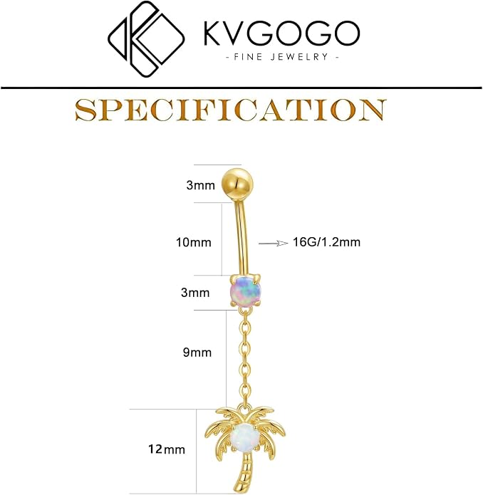 Opal CZ Dangle Belly Button Rings for Women 925 Sterling Silver 16G Heart Teardrop Sun Navel Rings Belly Piercing Jewelry Gift