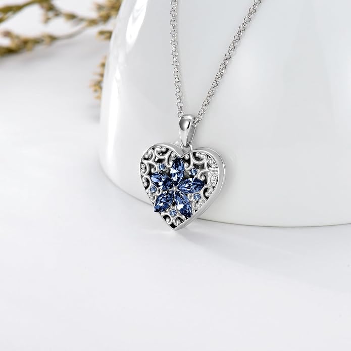 Dorunmo Personalized Locket Necklace 925 Sterling Silver that Holds Pictures Butterfly Birthstone Photo Heart Locket Custom Jewelry Congratulations New Beginnings New Job Gifts for Women