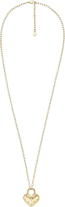 Fossil Women's Gold-Tone Stainless Steel Pendant Chain Necklace for Women