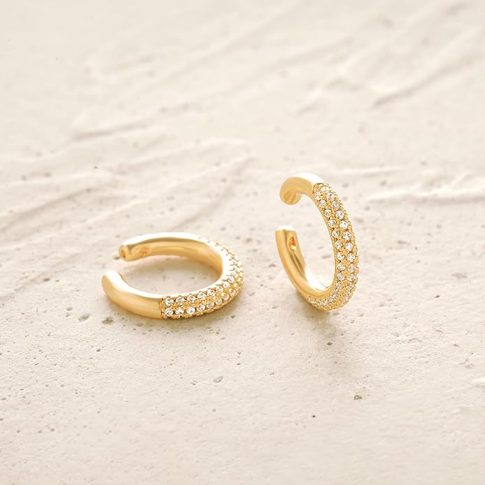 MYEARS Women Ear Cuff Earring Gold Non Pierced Ear Cartilage Clip on Wrap Hoop 14K Gold Filled Tiny Boho Beach Simple Minimalist Delicate Handmade Hypoallergenic Jewelry Gift-Sold as Single/Pair