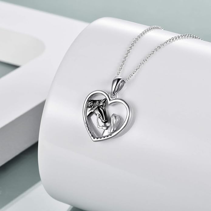 YFN Horse Pendant Necklace Sterling Silver Women with Horse Gift for Women