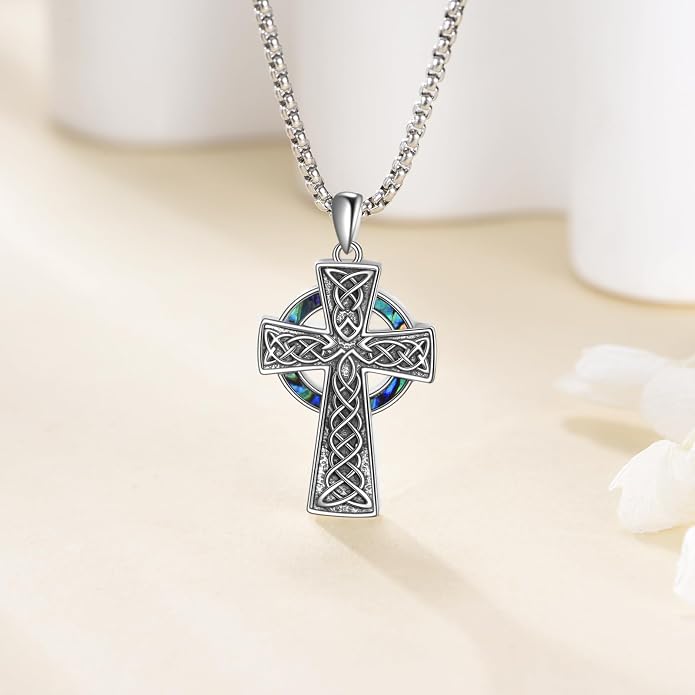 Cross Necklace 925 Sterling Silver Cross Faith Pendant Christian Jewelry Gifts for Women Men