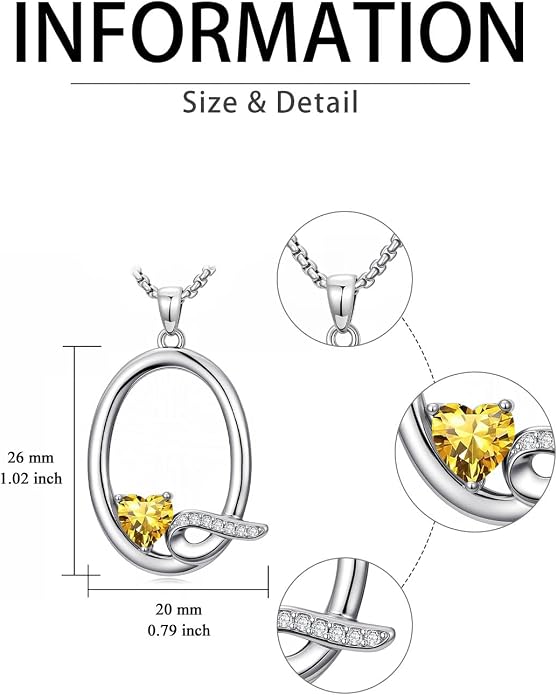Birthday Gifts for Women Alphabet A to Z Initial Birthstone Pendant Necklaces for Women - 18k White Gold Plated Personalized Name Jewelry Anniversary Graduation Gifts for Wife Her Daughter Girlfriend(with Gift Box)