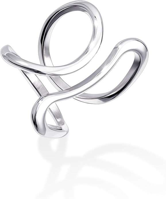 Gelbesty Waterproof Gold Statement Rings for Women, 14K Gold Plated Chunky Open Stackable Rings Non Tarnish Fashion Adjustable Stainless Steel Pinky Knuckle Signet Vintage Ring Jewelry Size 5-11
