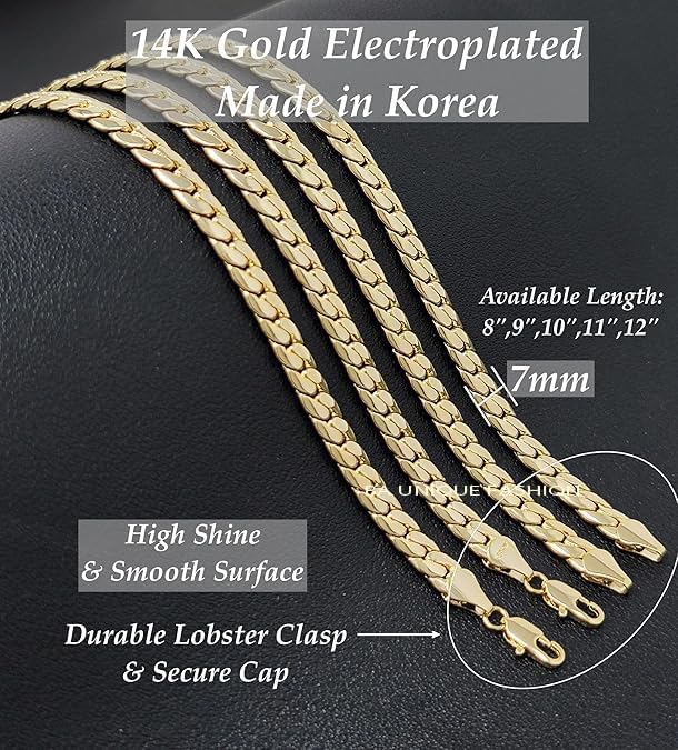 Gold Electroplated Anklet, Made in Korea