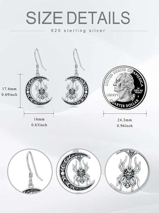 Animal/Leaf/Gothic Dangle Earrings 925 Sterling Silver Animal/Leaf/Gothic Dangle Drop Earrings Easter/Halloween/Christmas Jewelry Gifts for Women Her