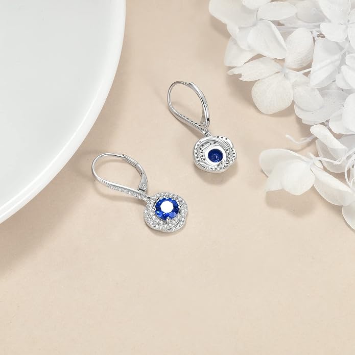 VONALA Dangle Earrings 925 Sterling Silver Opal Larimar Lapis Sapphire Turquoise Moss Agate Crystal Dangling Earrings Jewelry Gift for Women