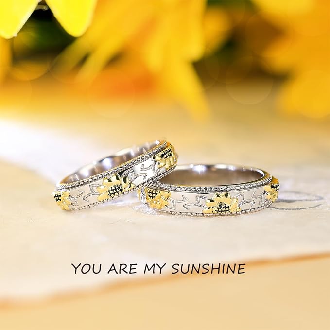 Fidget Ring Spinner Ring for Anxiety Women Men Daughter Real S925 Sterling Silver Fidget Ring