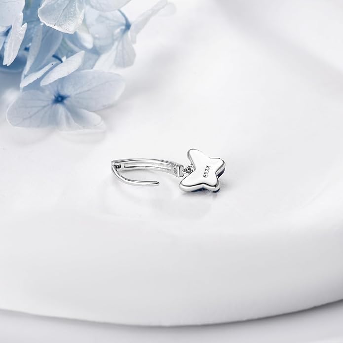 Dangle Clicker Belly Button Ring for Women Surgical Sterling Silver Belly Ring Simple Reverse Navel Rings Body Jewelry