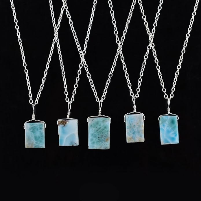 Raw Gemstone Dainty Pendant Necklace for Women, Natural Birthstone Handmade Jewelry, Healing Chakra Crystal, Silver Plated Chain 18" Birthday Gift for Her